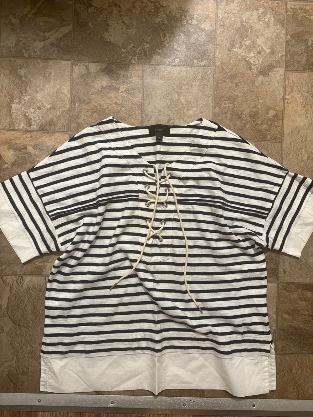 J. Crew Mixed Media Knit Tee